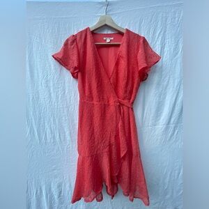 Coral Pink Wrap Dress from Francesca’s (see description)
